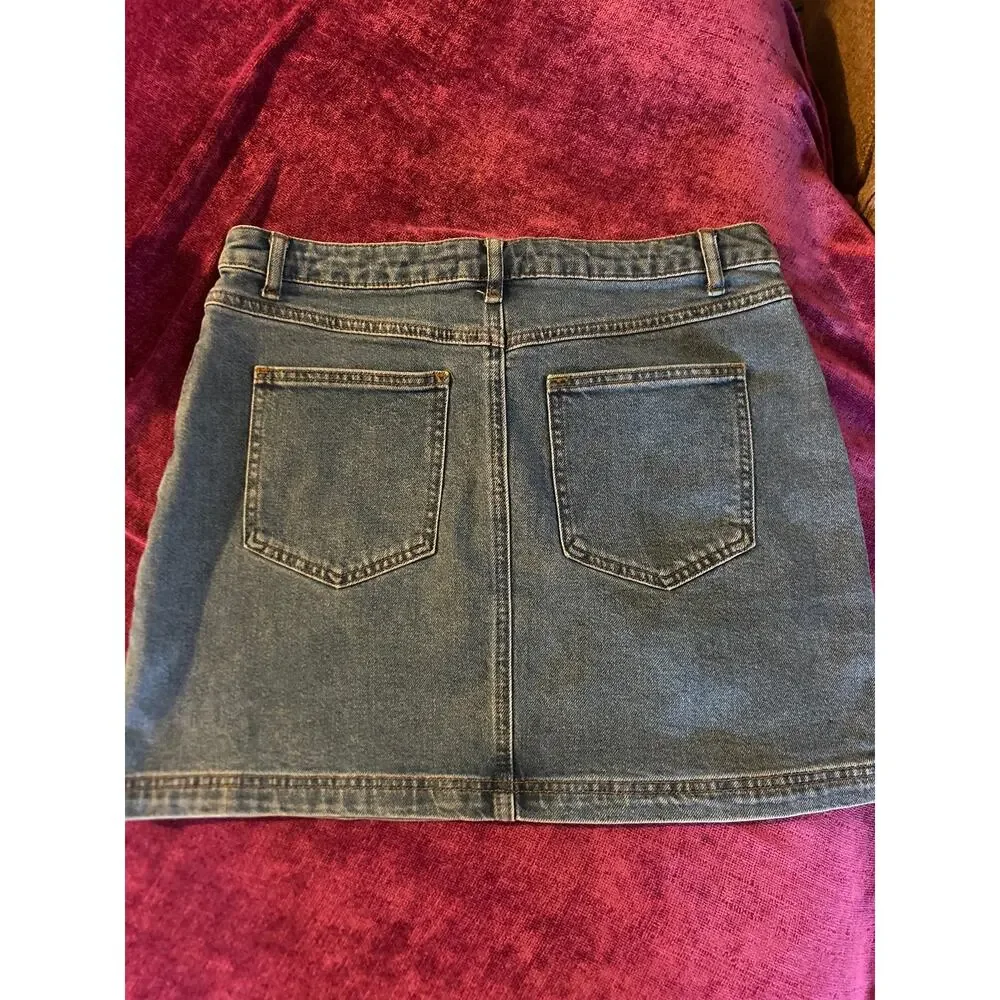 HOUSE of HARLOW Denim Mini Skirt COUNTRY WESTERN 70s COWGIRL Cargo Size 10 Jeans